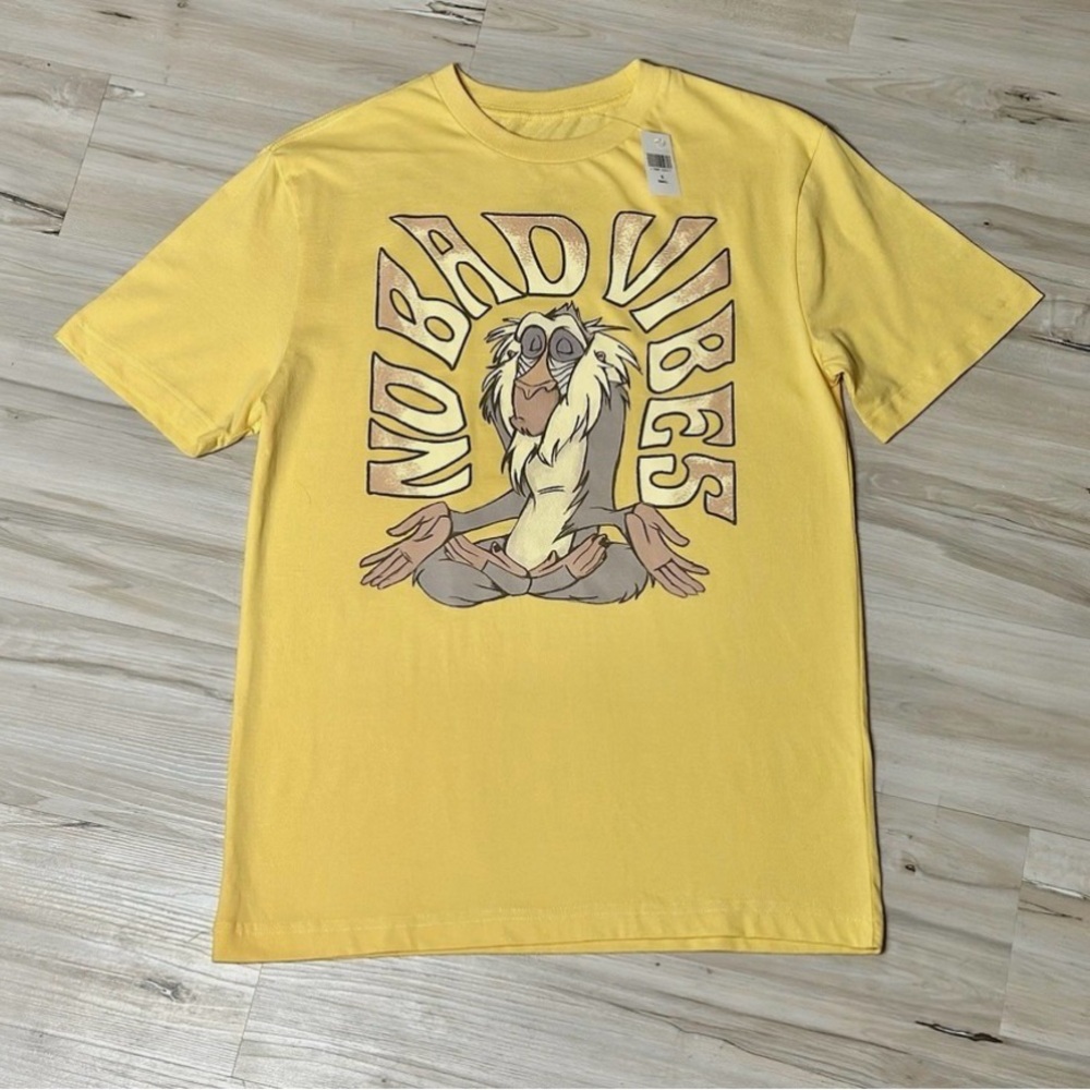 Small Disney Parks Lion King Rafiki No Bad Vibes Yellow Shirt - Disneyland -Gift